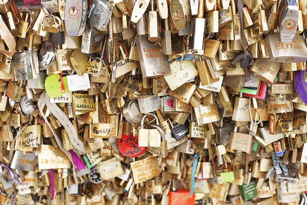 Love locks on Paris Bridge