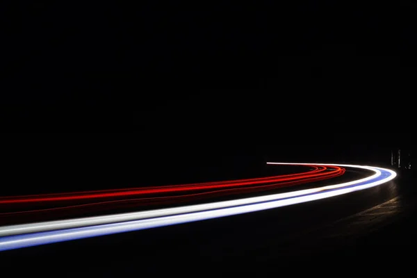 Light tralight trails in tunnel. Long exposure photo in a tunel