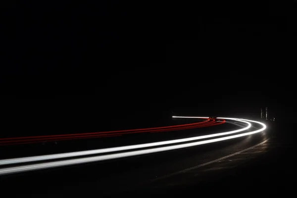 Light tralight trails in tunnel. Long exposure photo in a tunel