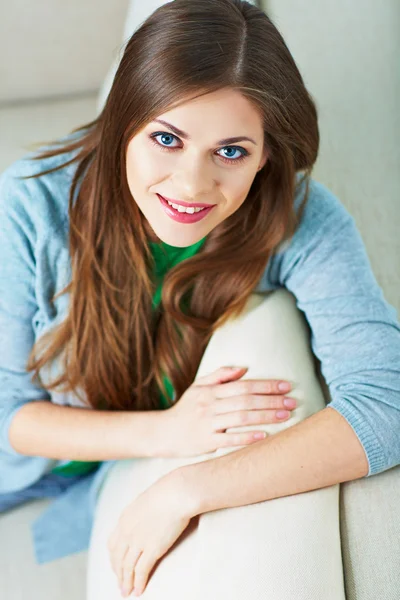 Woman relax on couch at home