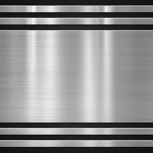 Metal plate on carbon background