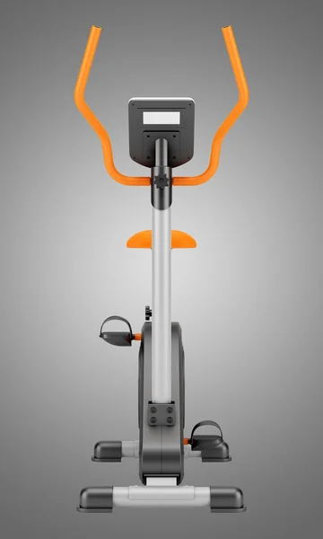 Stationary exercise bike isolated on gray background