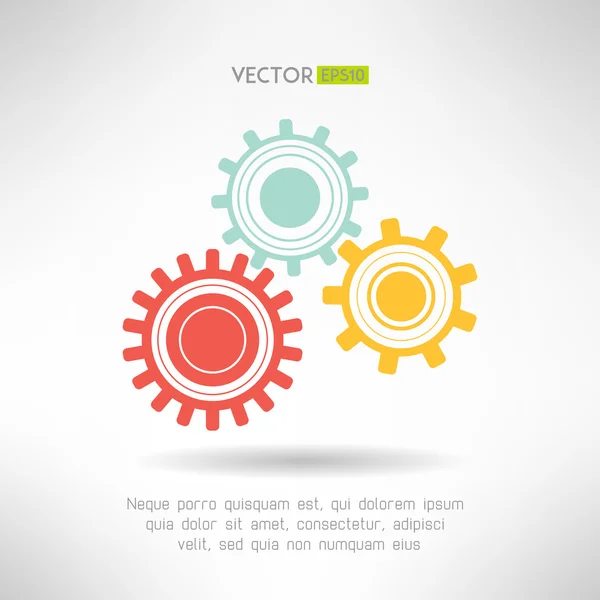 Colorfull gears icons set. Business teamwork progress concept. Vector