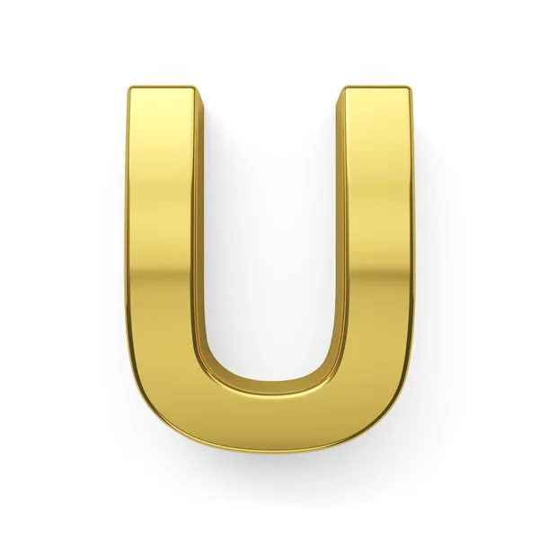 3d 渲染的金色字母字母符号-u - 图库照片denru