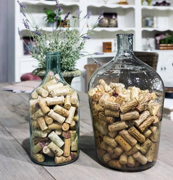 Wine cork in glass jar