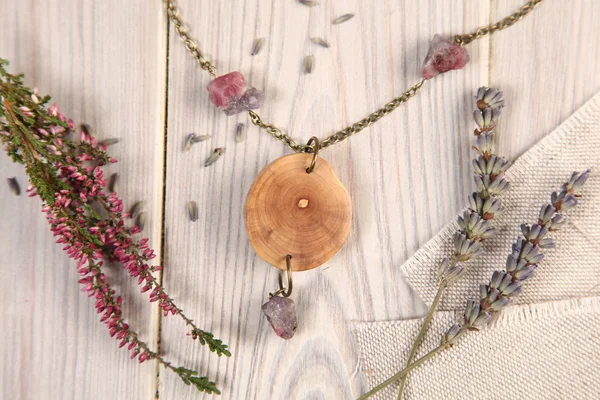 Handmade wooden pendant