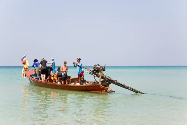 Tourists on a cruise boat go to sea