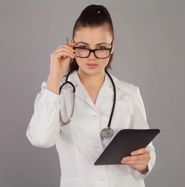 Nurse with her notes