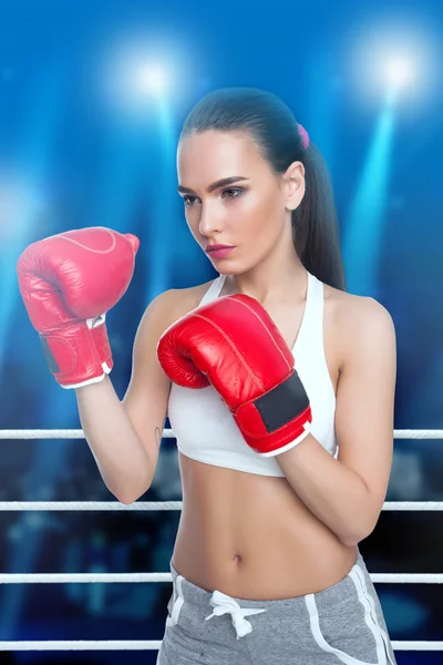 Woman with boxing gloves