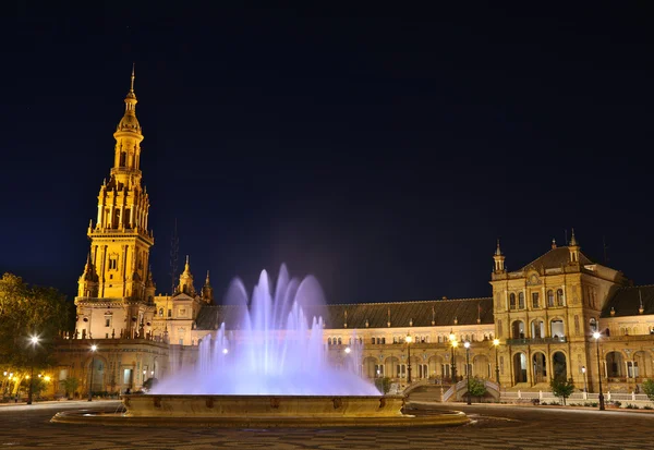 Seville, Spain. Plaza de Espana (Spain Square) at night time