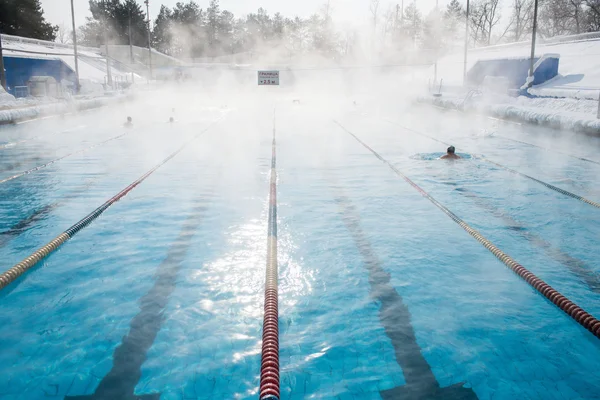 Sports outdoor pool in winter