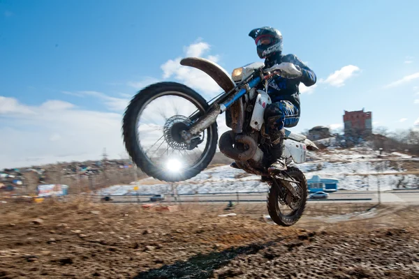 Khabarovsk , Russia - march 22, 2014 : Enduro motorcycle extreme rides