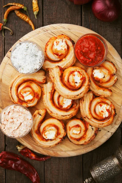 Puff pastry cheese rolls