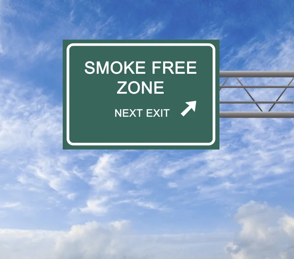 Road Sign to smoking free zone