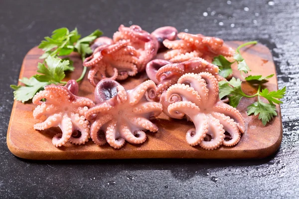 Fresh cooked octopus with parsley