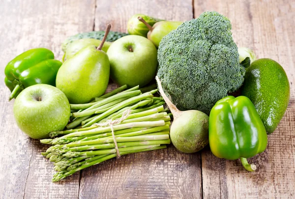 Green fruit and vegetables