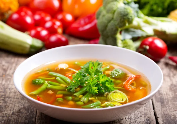 Bowl of vegetable soup