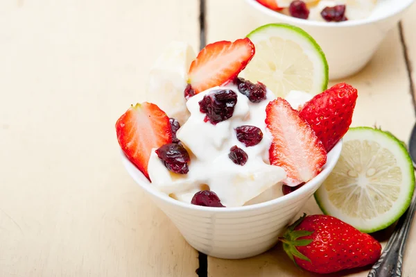 Fruit and yogurt salad healthy breakfast