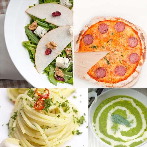 Healthy and tasty Italian food collage