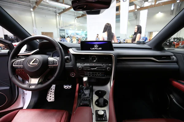: Interior Design of Lexus NX 300h displayed at 3rd edition of MOTO SHOW in Cracow Poland. Exhibitors present  most interesting aspects of the automotive industry