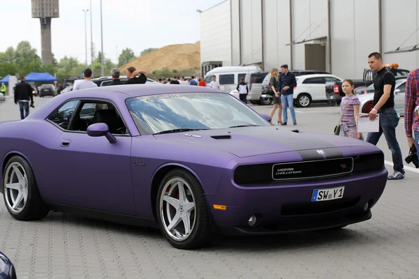 Engine tuning Dodge Mopar Challenger displayed at 3rd edition of MOTO SHOW in Krakow. Poland. Exhibitors present  most interesting aspects of the automotive industry