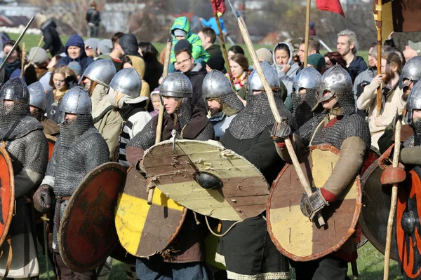 Unidentified participants of Rekawka - Polish tradition, celebrated in Krakow on Tuesday after Easter. Currently has the character of festival historical reconstruction