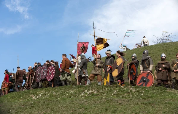 Unidentified participants of Rekawka - Polish tradition, celebrated in Krakow on Tuesday after Easter. Currently has the character of festival historical reconstruction