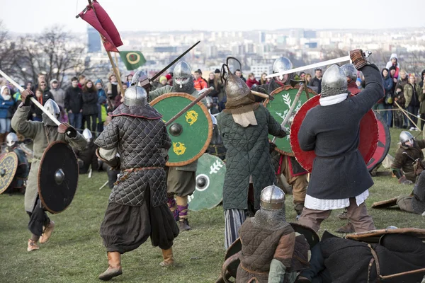 Unidentified participants of Rekawka - Polish tradition, celebrated in Krakow on Tuesday after Easter. Currently has the character of festival historical reconstruction