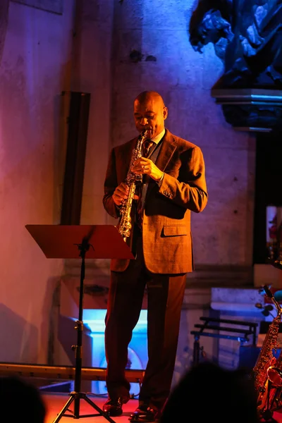 : Branford Marsalis, sax, playing live music at The Cracow Jazz All Souls Day Festival