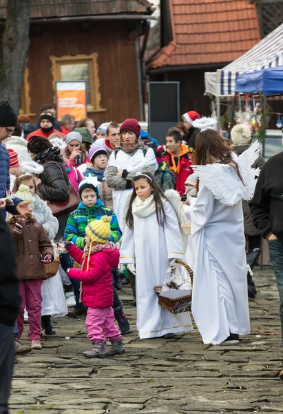 The winter-festival Angel in the country town.