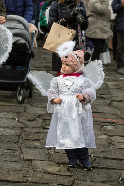 The winter-festival Angel in the country town.