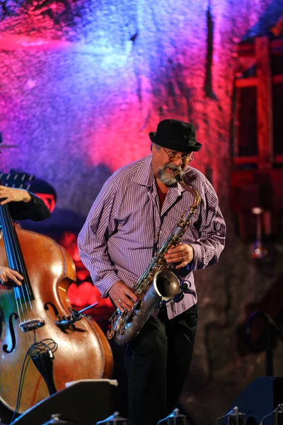 John Scofield and Joe Lovano Quartet playing live music at The Cracow Jazz All Souls Day Festival in The Wieliczka Salt Mine. Poland