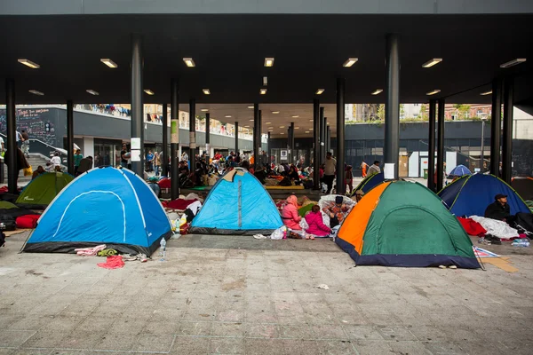 War refugees at the Keleti Railway Station
