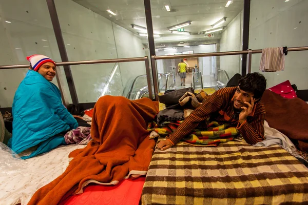 War refugees at the Keleti Railway Station