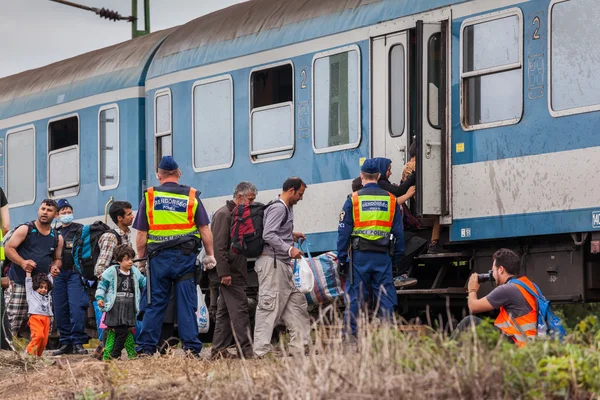 War refugees at the Gyekenyes Railway Station