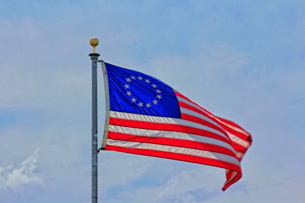 Old US Flag closeup