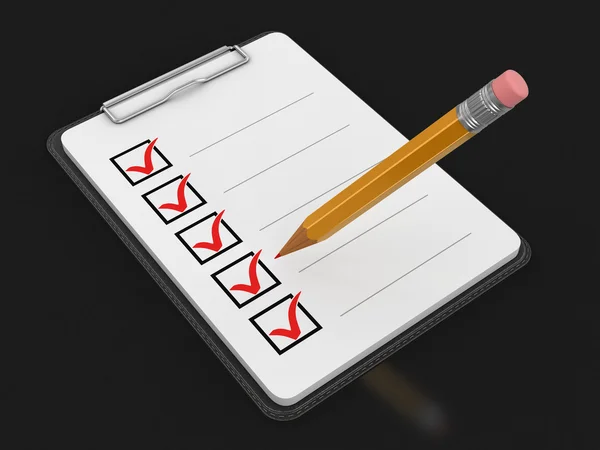 Clipboard Checklist. Image with clipping path