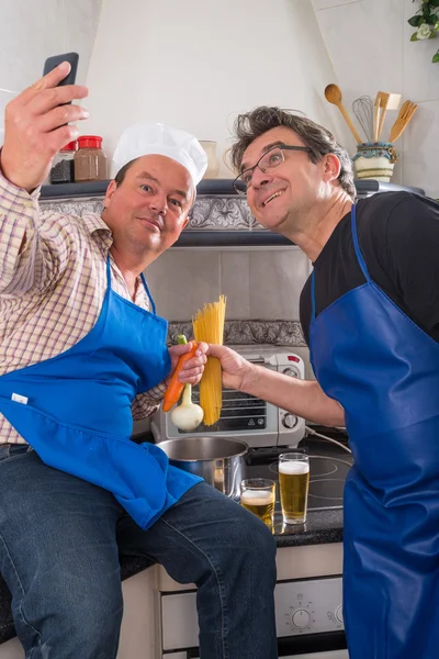 Two bad cooks taking a selfie