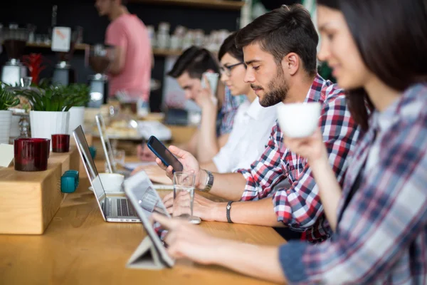 Students learn with a cup of coffee