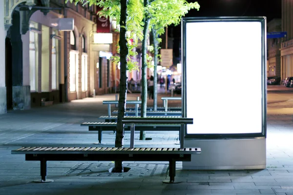 Blank advertising panel on a street