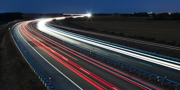 Night highway traffic