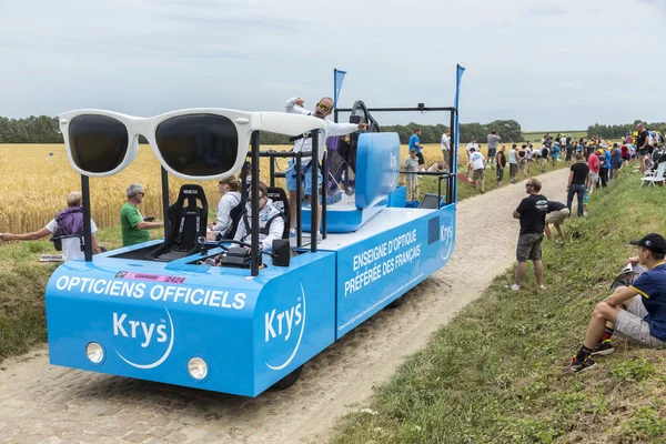 Krys Vehicle on a Cobblestone Road- Tour de France 2015