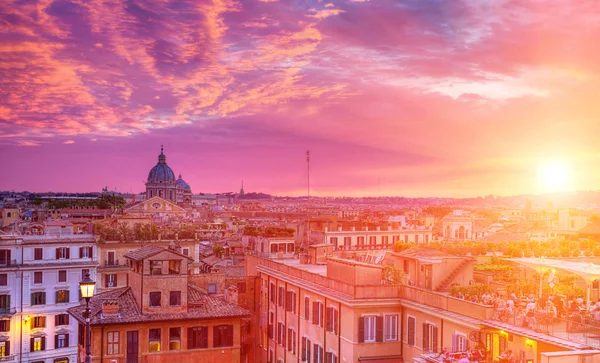 Cityscape of Rome at sunset. Italy.