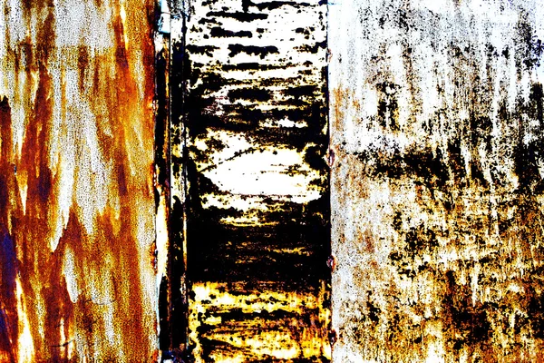 Rusty metal background with cracked paint and aged by time