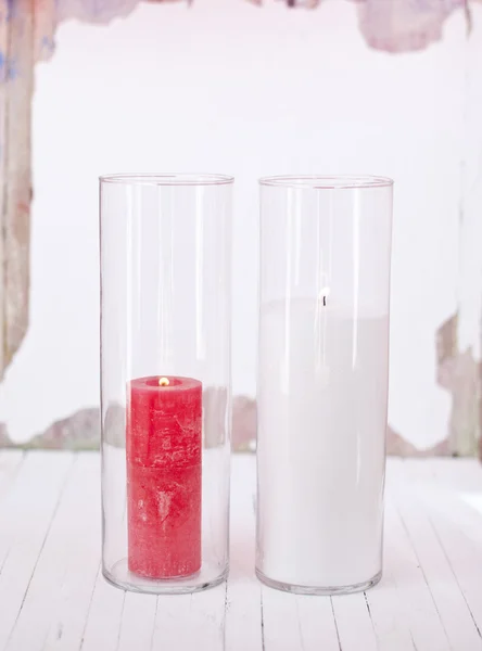 Pillar Candle in Glass Vase