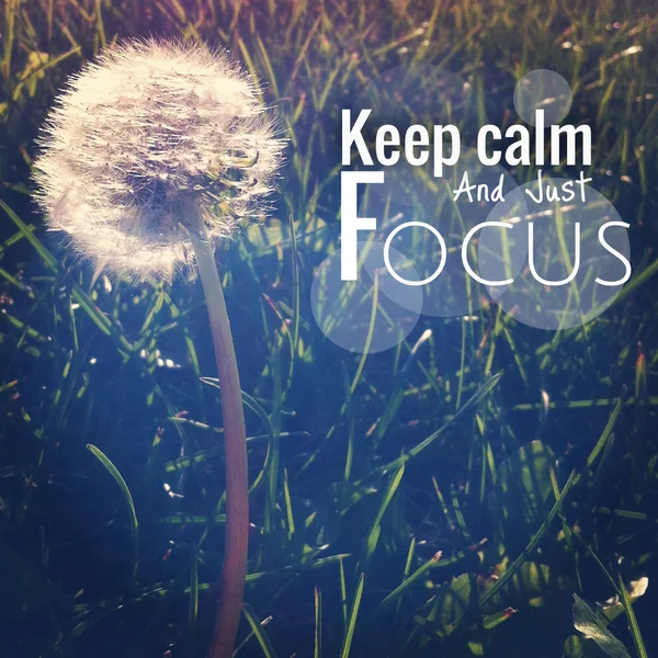 Inspirational Typographic Quote - Keep calm and just focus