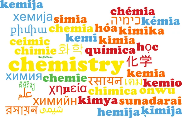 Chemistry multilanguage wordcloud background concept