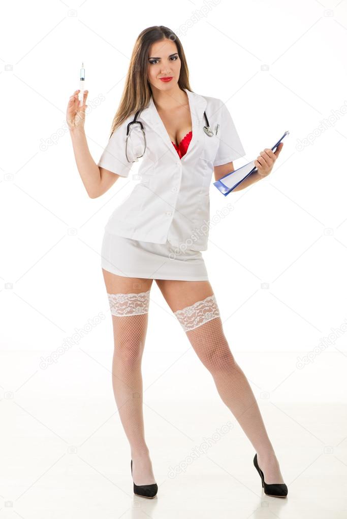 Голая медсестра с раздвинутыми ногами 
