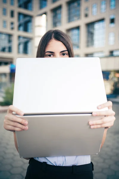 Businesswoman Behind Laptop