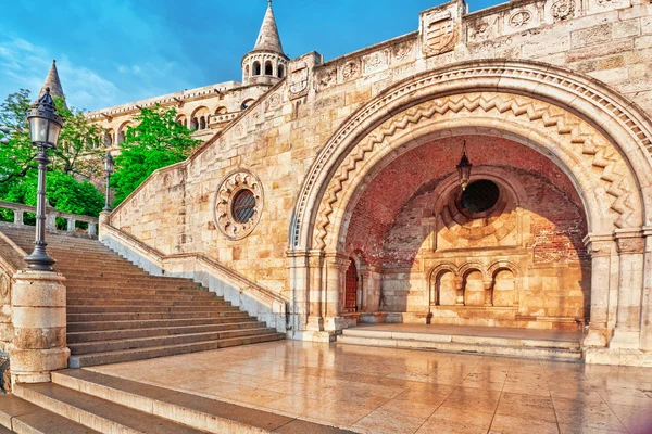 View on the Old Fishermen Bastion in Budapest at morning time.